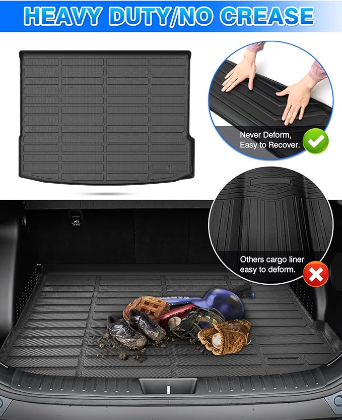 Cargo Mat for 2024 2025 2026 Hyundai Kona/Kona EV Cargo Liner for Kona Accessories TPE All Weather Trunk Mat Anti-Slip