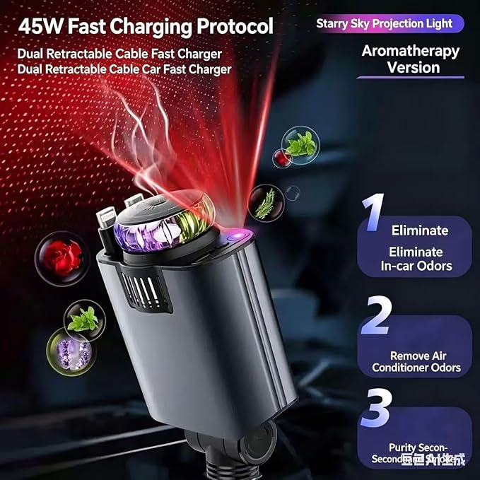 Car Air Freshener for Auto Interior, Odor Eliminator, Portable Scent Diffuser