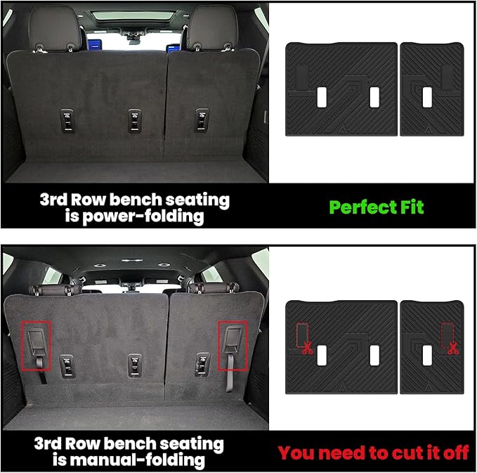 LASFIT Trunk Mat with Backrest Mat 2021-2026 for Chevrolet Chevy Tahoe/GMC Yukon (Only Yukon, Not Fit Yukon XL)/Cadillac Escalade (Only Escalade, Not Fit Escalade ESV), All Weather TPE Custom Fit