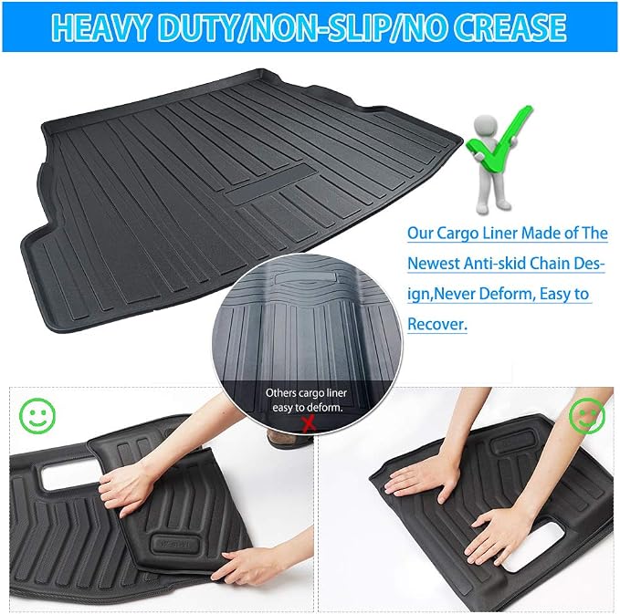 Powerty Cargo Trunk Liner for 2019-2024 2025 Toyota RAV4 Accessories, All Weather Heavy-Duty TPE Car Rear Truck Mat Cargo Protector