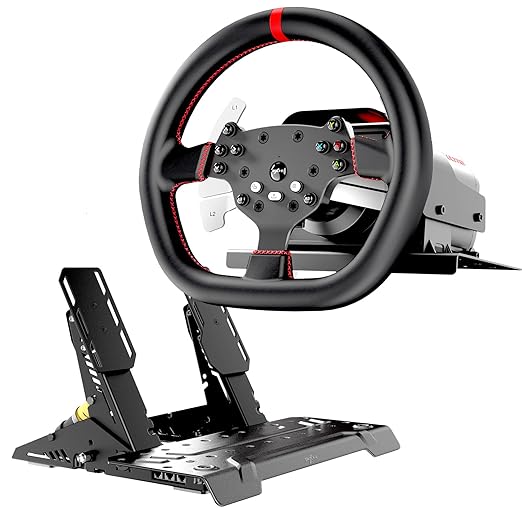 PXN - V10 Ultra Gaming Steering Wheel & Pedals, 3.2Nm Direct Drive Force Feedback, 4 Paddle Shifters, Hall Effect Pedals, 10.6-inch Racing Wheel Rim, Sim Racing Setup for Xbox, PS4, and PC