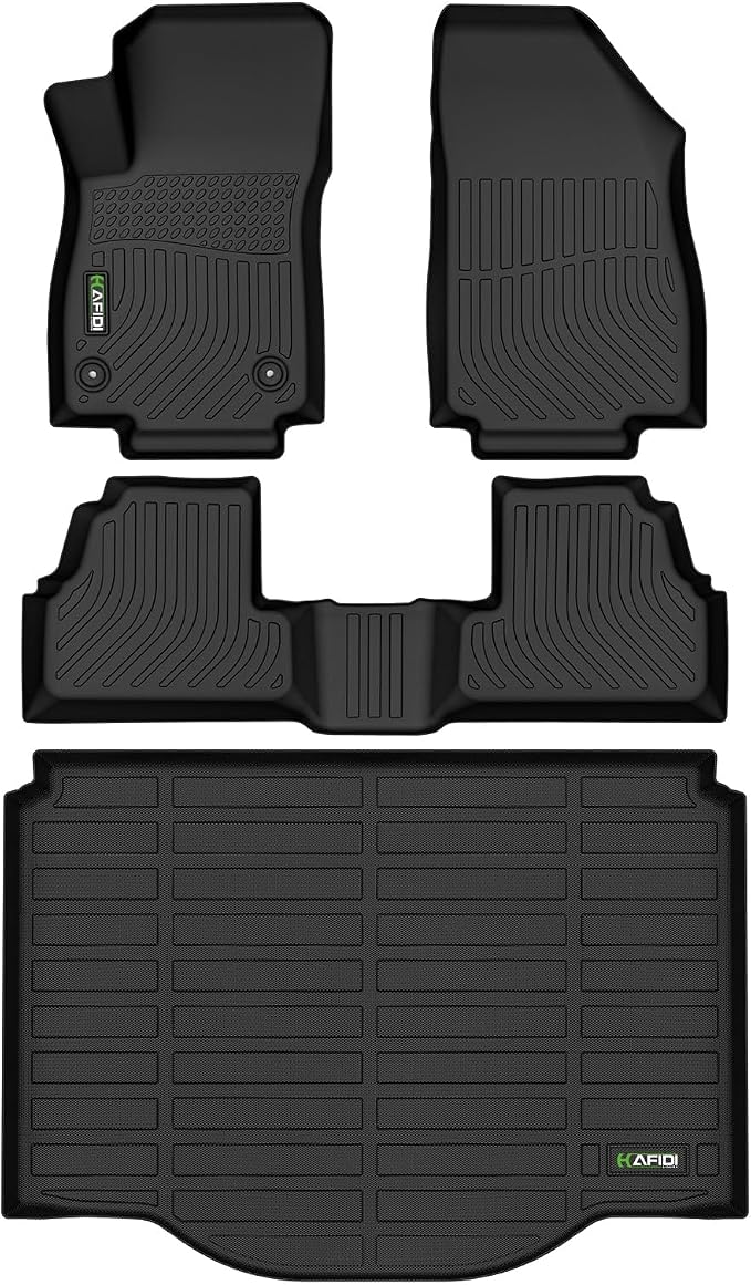 HAFIDI® Floor Mats & Cargo Liner Set Fit for 2014-2023 Chevy Trax & 2013-2023 Buick Encore (Not fit Encore GX) Car Mats for Trax All Weather Floor Liners TPE Custom Trax Accessories-Black