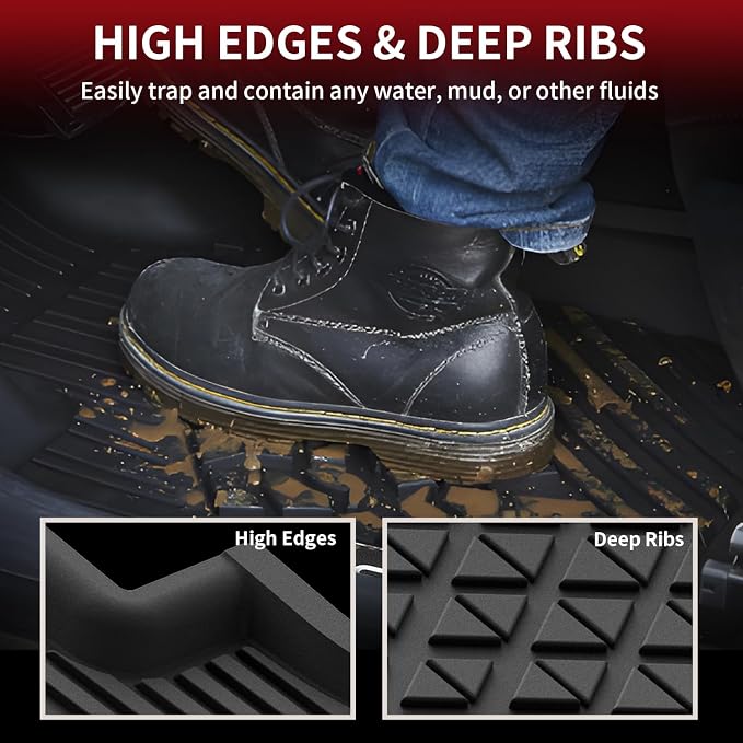 LASFIT Floor Mats for BMW IX 2022-2025 2026 xDrive45 xDrive50 xDrive60 M60 M70, All Weather Protection Floor Liners, TPE Car Mat for BMW IX Accessories, Anti-Slip, 1st & 2nd Row, Black