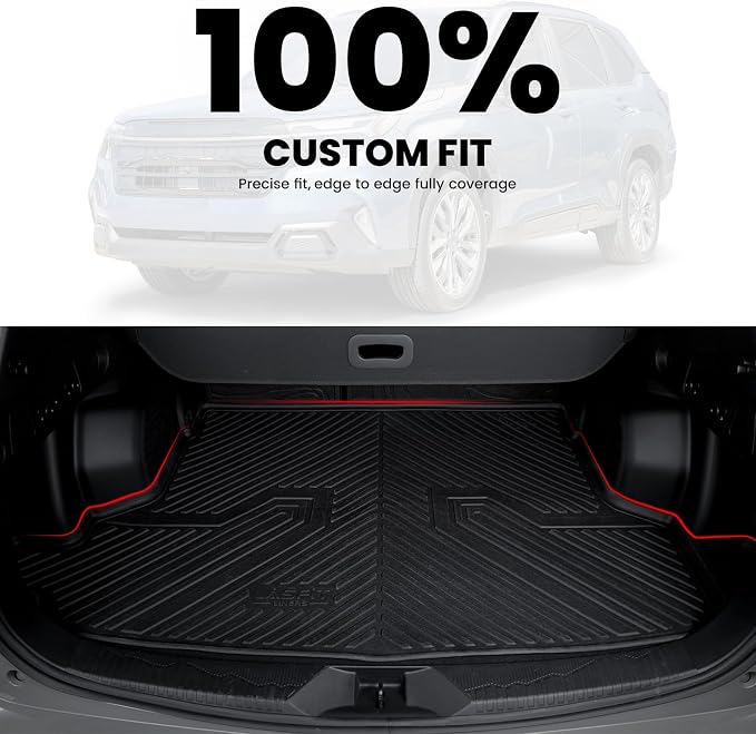 LASFIT Cargo Tray Mat & Backrest Mat for Subaru Forester 2025-2026 (Not Fit Hybrid & Wilderness), All Weather TPE Custom Fit Easy Clean Trunk Mat for Forester 2025 2026 Car Cagro Liners,Black