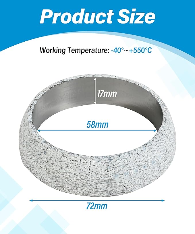 Exhaust Donut Gasket,Car Accessories Universal 2 Inch 2.25 Inch 2.5 Inch 3 Inch Exhaust Flange Gasket,Automotive Replacement,Applicable to Most Cars,Commercial Vehicles,Motorcycles (2.25inch)