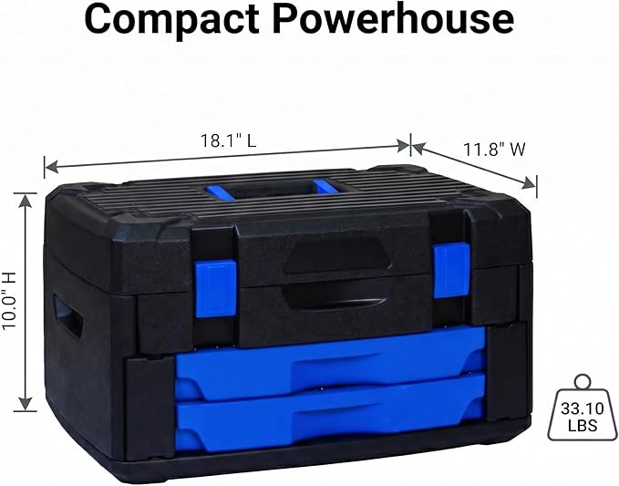 266-Piece Mechanics Tool Set, Heavy Duty Auto Repair Tool Kit with Drawers Storage Box, Carbon Steel Socket Wrench Set for Car Maintenance and Home DIY, Black&Blue