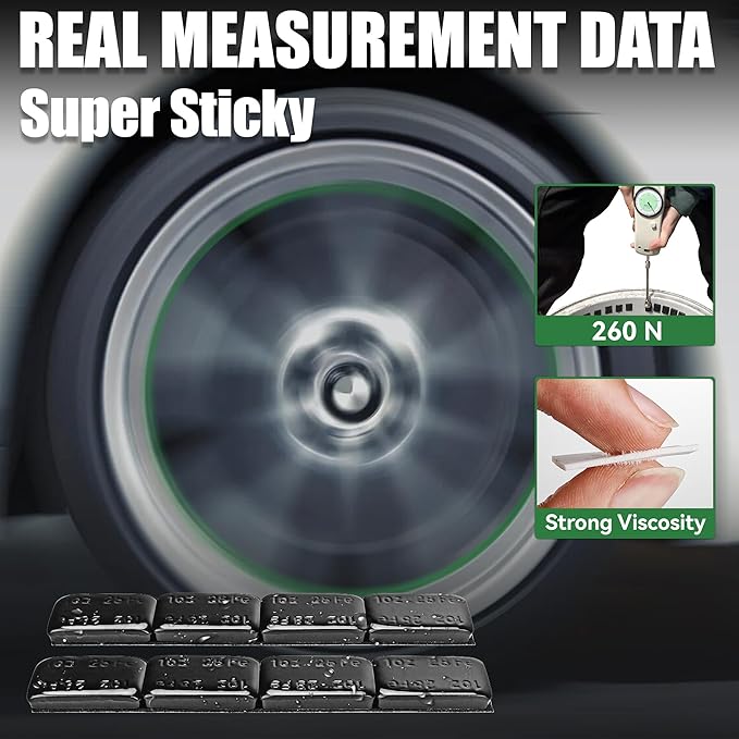 1oz Adhesive Wheel Weights, 1 oz Black Stick on Wheel Weights,A Box of 18 Strip, 4 Segments one Piece (72 Oz Pack)