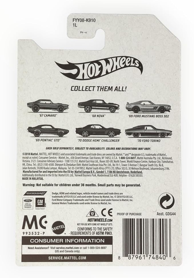 Hot Wheels '67 Camaro, [Green] 1/6 Detroit Muscle Cars Series
