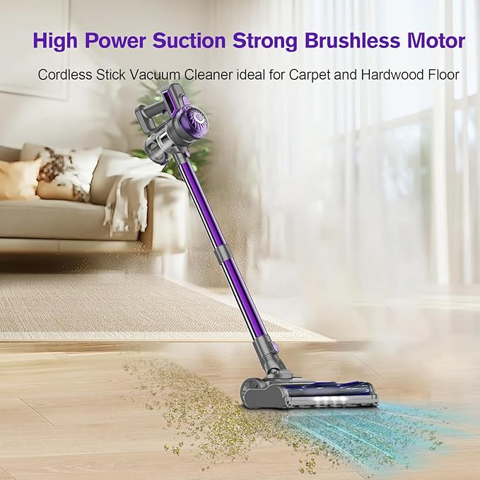 FUNCCUBE Cordless Vacuum Cleaner, Lightweight 2-in-1 Stick & Handheld Vacuum for Apartment, Pet Hair & Car Cleaning, S1
