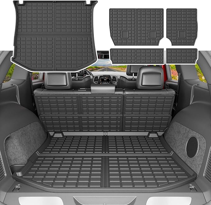 xipoqix Cargo Mat Backrest Mat Compatible with 2011-2021 Jeep Grand Cherokee Cargo Liners Back Seat Protector Replacement for 2011-2021 Jeep Grand Cherokee Accessories (Trunk Mat+Backrest Mats)