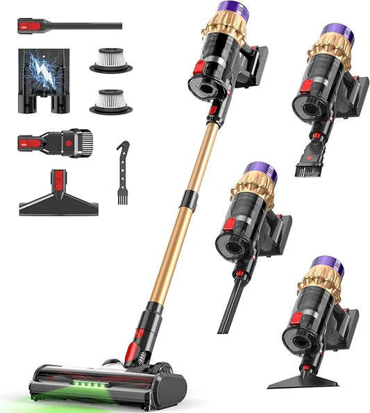 Cordless Vacuum Cleaner, 650W 50KPa 70-Min Runtime Stick Vacuum, Self-Standing Lightweight Vacuum for Pet Hair, Hardwood Floors, Carpet, Stairs & Car, LED Display