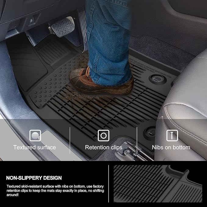 KIWI MASTER Floor Mats for 2020-2026 Toyota Highlander, Custom Fit All Weather Car Mats, Heavy Duty TPE Floor Liners, Front & Rear 2 Row, Black