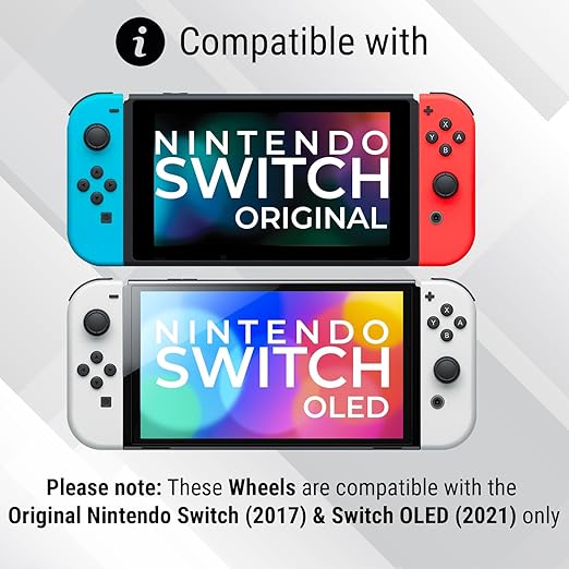 Orzly Steering Wheels for Nintendo Switch & OLED Console JoyCons, Racing Wheels for Mario Kart 8 Deluxe [Mariokart Switch Steering Wheel Joycon Controller Attachment Accessories]-TWIN PACK [2X Black]