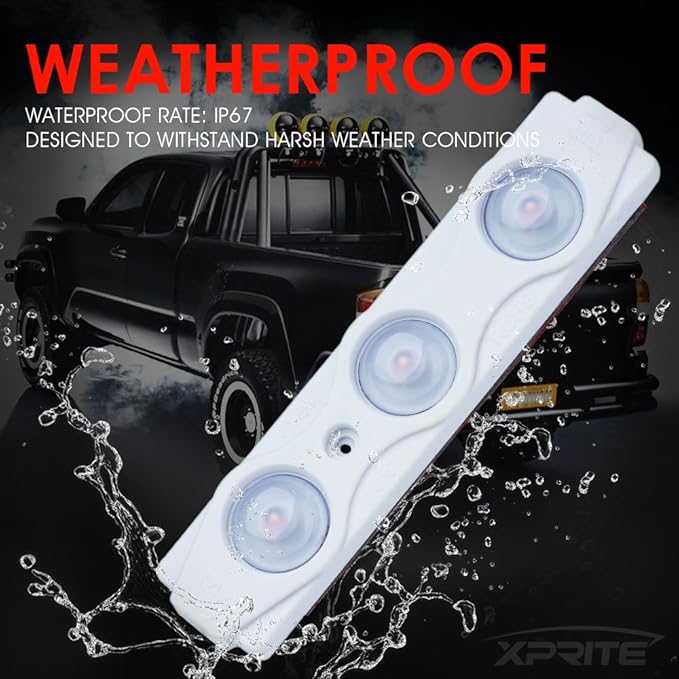 Xprite Purple LED Truck Bed Light Kits with On/Off Switch, for Pickup Exterior Interior Neon Lights, Footwells, Running Boards, Cargo, Under Car, Tonneau Cover, Rail Rock Lighting - 8 PCs