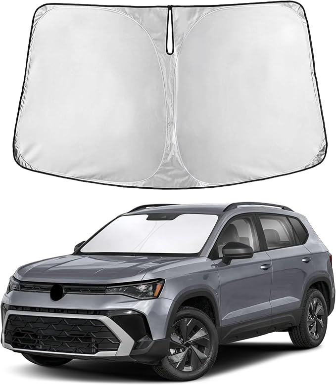 Autovir Windshield Sun Shade Fit for 2022-2024 2025 2026 Volkswagen Taos Sun Shade, Front Window Sun Visor, UV Protection, Heat Blocker, Foldable Car Accessories