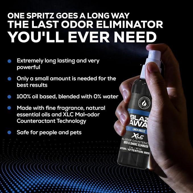 Blaze Away Commercial Air Freshener & Odor Eliminator for Strong Odor - Industrial-Grade Room Spray & Room Deodorizer for Home, Car, Smoke & Pet Odors - Long-Lasting Odor Absorber, Room Fresheners