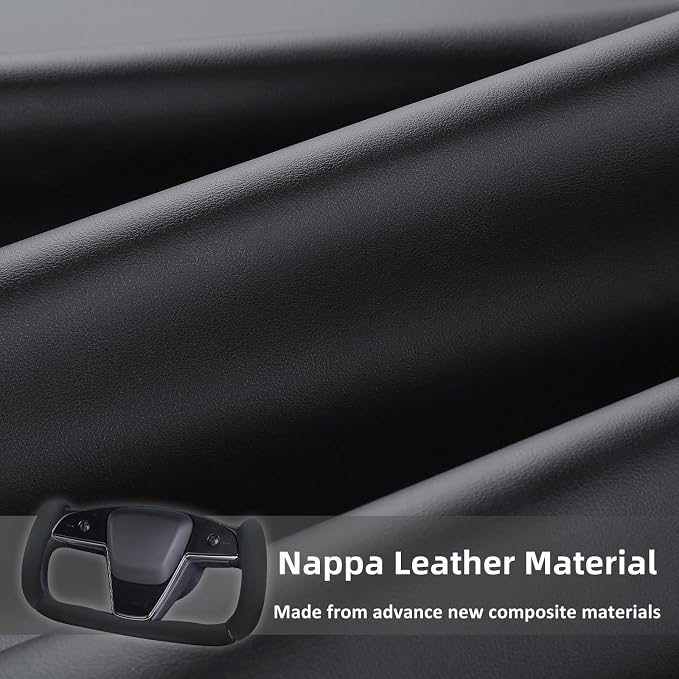 Steering Wheel Cover for Tesla Yoke Steering Wheel Cover Customzied for Tesla Model S 2021-Present/Model X 2021-Present Accessories,Anti-Slip,Comfortable Grip,Breathable,Black