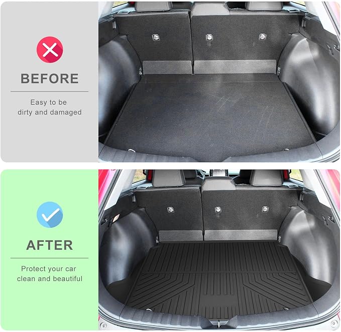 Upgrade Corolla Cross SUV Cargo Liner | Custom Fit Trunk Mat Compatible with 2022 2023 2024 2025 Toyota Corolla Cross (FWD Models Only) | All Weather TPE Cargo Mat for Corolla Cross