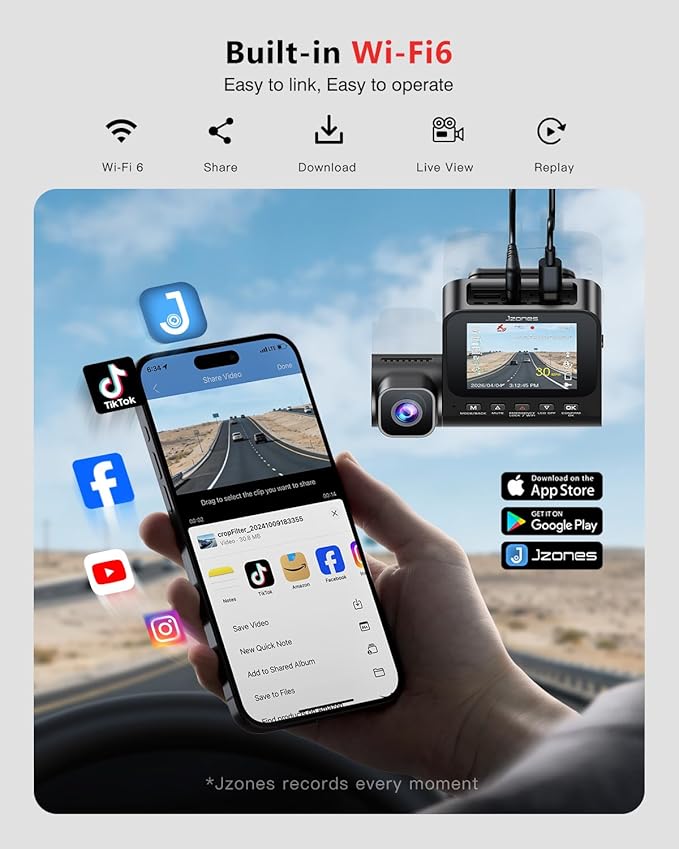 3 Channel Dash Cam Front and Rear, 4K Dash Camera for Cars STARVIS 2 HDR Night Vision, 24H Parking Mode, 64GB Card Included, Dashcam Built-in 5.8GHz WiFi GPS,170°Wide Angle, G-Sensor Emergency Lock