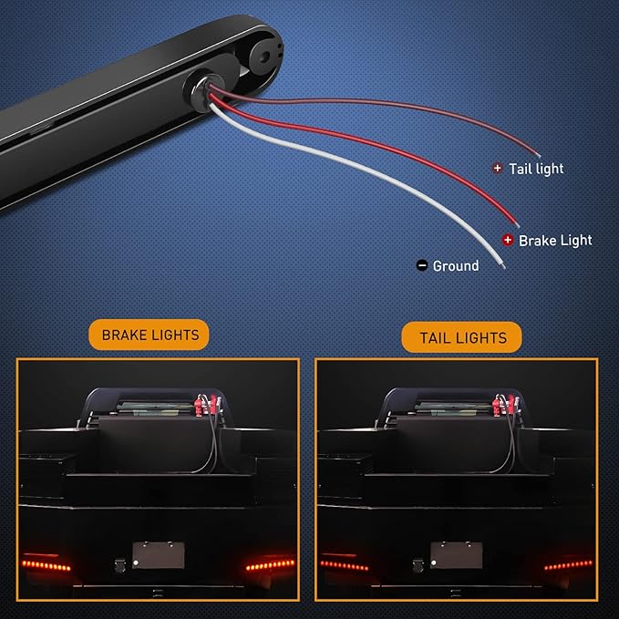 Nilight 2PCS 10Inch 15 LED Red Trailer Light Bar for Park Stop Turn Tail Brake Lights IP67 Waterproof Marker ID Clearance Strip for Truck Golf Cart Pickups Boats