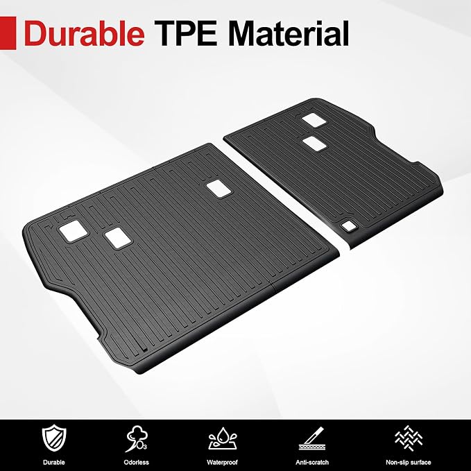 2nd Row Backrest Mat for Hyundai Santa FE 2024-2026 (Fit Hybrid and Gas), All Weather TPE Bench Seat Back Cover Durable Kick Mats for Hyundai Santa Fe