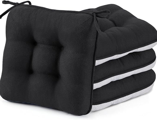 BETU Chair Cushions for Dining Chairs,3.5" Thick Kitchen Table Chair Pads with Ties,Non Slip Backing and Covers,Seat Cushion for Dining Room,Bar,Patio Chairs,18"X18"X3.5"