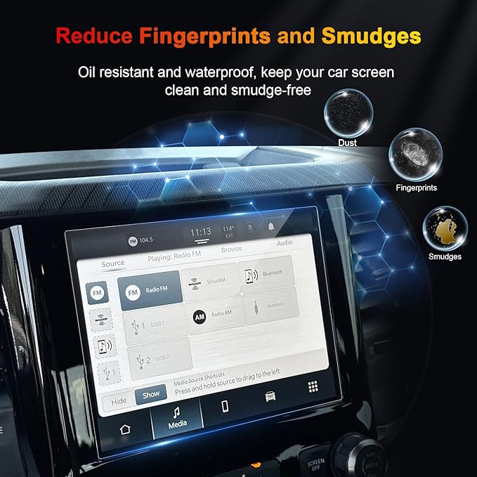 for Ram Screen Protector 8.4 Inch for 2013-2026 Dodge Ram 1500 2500 3500 Uconnect 5 Nav Pickup Truck 8.4-In Display for 2024 Ram 1500 Accessories 9H Tempered Glass Protective Film (Ram 8.4-In HD)
