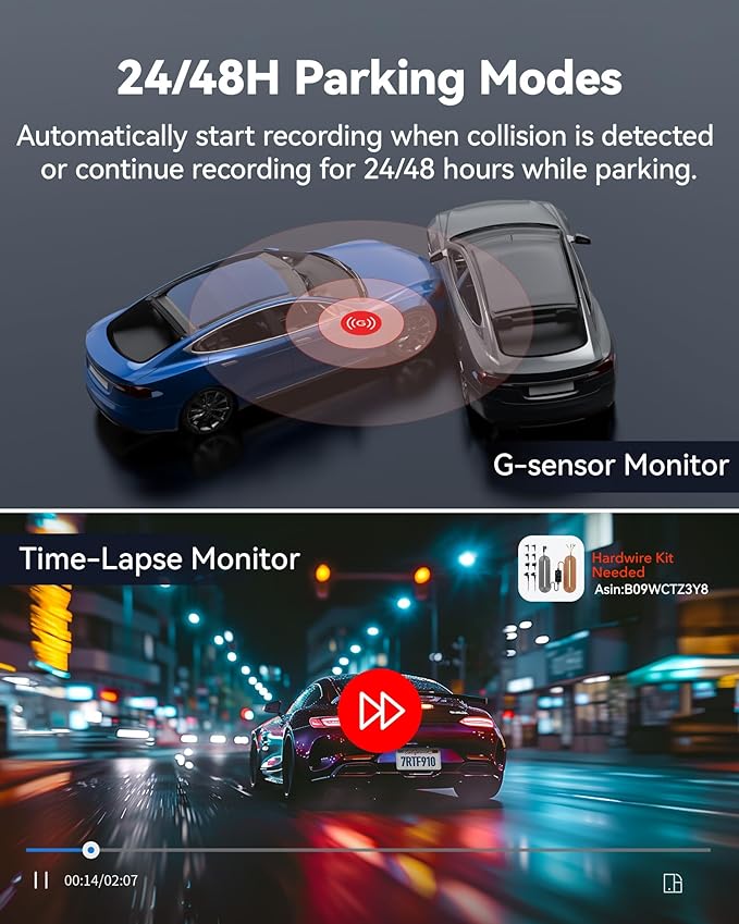 REDTIGER F9 Dash Cam 4K Front and Rear 1080P, WiFi GPS Car Camera with 32GB Card, Dual Dash Camera for Cars, Loop Recording, Night Vision, Parking Mode, Smart App Control, Support 256GB Max
