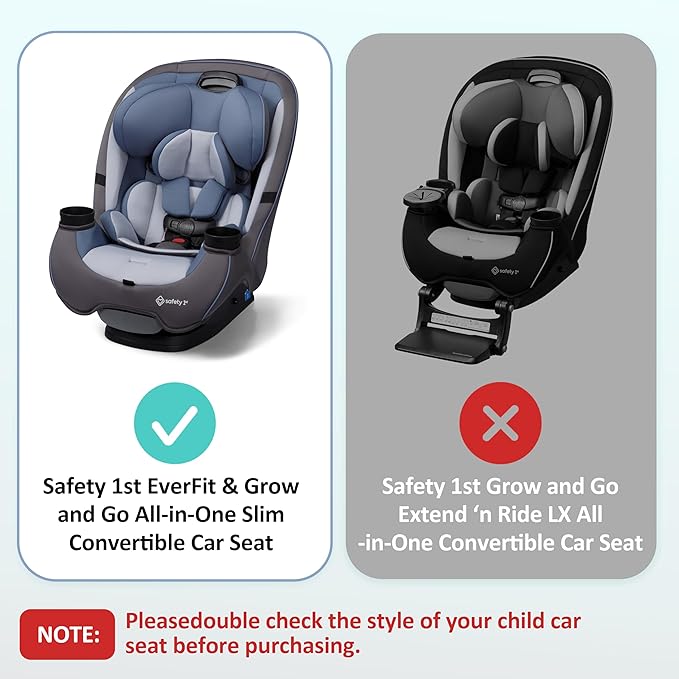 2PCS Child Car Seat Snack Tray with Cup Holder for Safety 1st EverFit & Grow and Go All-in-One Slim Convertible Car Seat, Car Seat Cup Holder Replacement, Dishwasher Safe, Black