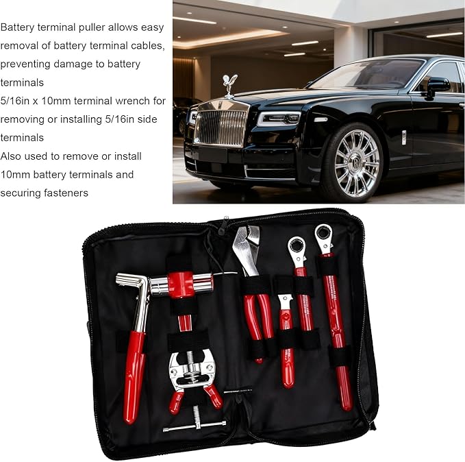 2025 NEW 8PCS Battery Service Kit, CR-V Battery Maintenance Kit, Battery Tools,Battery Terminal Cleaner, Car Battery Cleaner Kit, Tools Suitable for Car Repair and Battery Maintenance