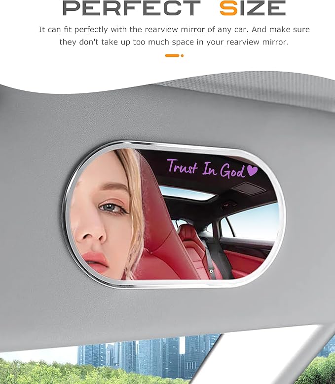 SCUARI 4PCS Car Stickers,Cars Decals,Car Accessories Trust in God Rearview Mirror Sticker,Auto Stickers and Decals,Auto Decals for Women,Trust in God Mirror Decoration,Fits Most Vehicles (Purple)