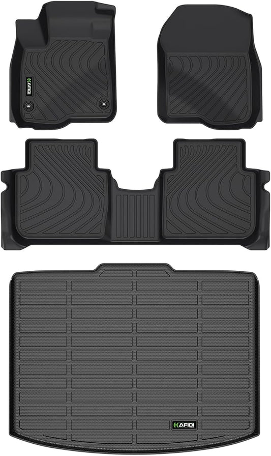 HAFIDI® Floor Mats & Cargo Liner Set Fit for 2023 2024 2025 2026 Honda CRV (Not fit CRV Hybrid Models) All Weather Protection TPE Anti-Slip Automotive Full Set Floor Liners Custom Accessories - Black