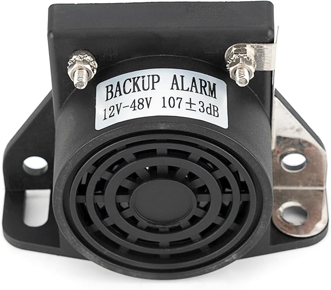 LINGYAO 5-Pack Backup Alarm for Trucks 12V-48V DC 107dB, Heavy-Duty Reverse Warning Beeper with Stainless Bracket, IP67 Waterproof OSHA Compliant for Commercial Vehicles Semi Truck, Forklift, RV