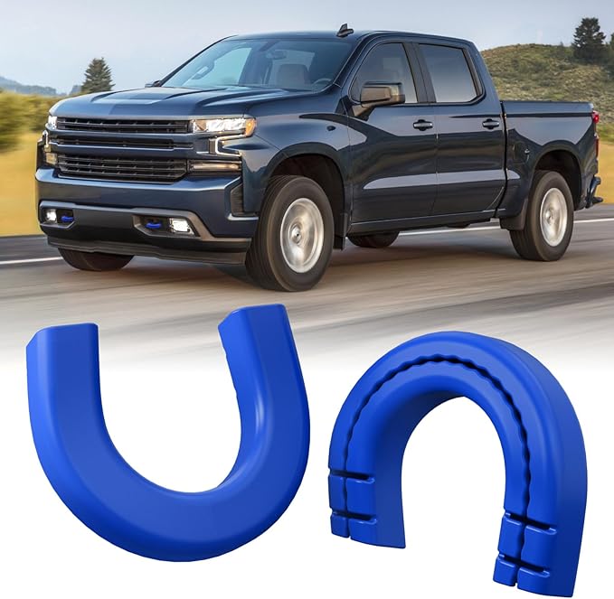 Extended Tow Hook Covers for Silverado 1500 2007-2026/GMC Sierra 1500 2007-2019, Tow Hooks Covers Compatible with Chevrolet Silverado 1500 Accessories Blue (Not fit Verticle Tow Hooks)