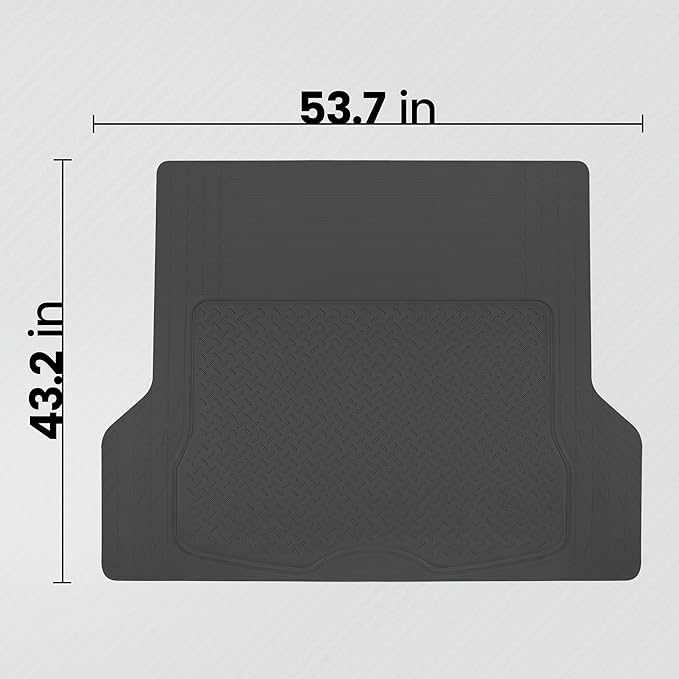 Heavy Duty Cargo Liner Floor Mat-All Weather Trunk Protection, Trimmable to Fit & Durable HD Rubber Protection for Car SUV Sedan Auto