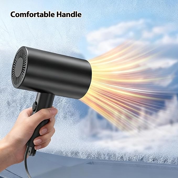 Car Heater,12V 150W Portable Heating & Cooling Fast Heating Defrost Defogger for Car Windshield, Plugs into Cigarette Lighter,Car Defroster Windshield WIth Rotation Scution Cup Holder