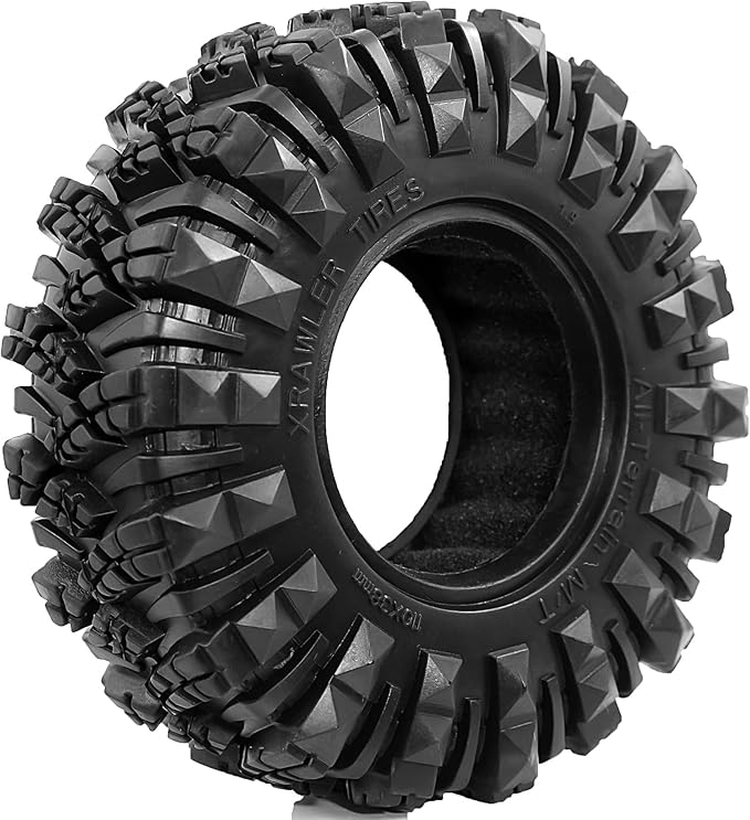 STMU 1.9 RC Crawler Tires 4.33 Inch OD Foam Inserts for Traxxas TRX4 Axial SCX10 SCX10 II III RBX10 Redcat Gen 8 (1.9)
