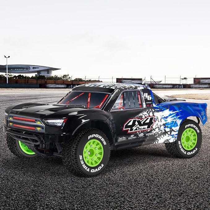 GLOBACT 12mm/14mm Hex RC Wheels and Tires 1/10 RC Truck Tires for Arrma Senton Fury Slash Axial Losi Redcat Rc4wd Hex Detachable Replacement (Green 4PCS)