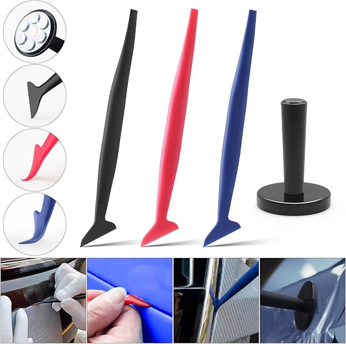 Arayker Vehicle Vinyl Wrap Applicator Tool Kit Car Wrap Squeegee Kit Automotive Window Tint Tools with Vinyl Wrap Magnetic Holder for Car Wrapping