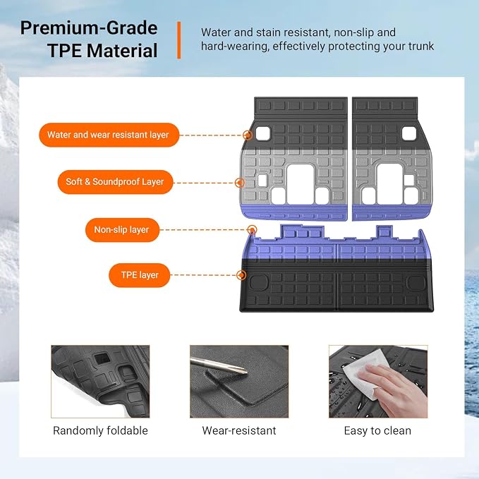 powoq Cargo Mat Compatible with 2022-2026 Kia Carnival Cargo Liner Rear Backrest Mat All Season Protection Replacement for 2022-2024 2025 2026 Kia Carnival Accessories (Trunk Mat+Backrest Mats)