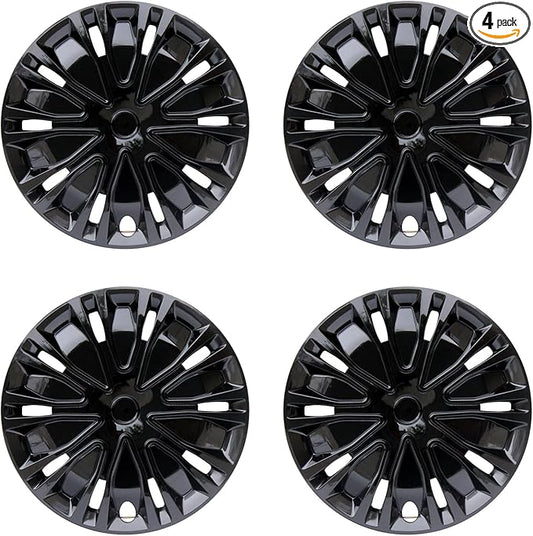 Hubcap Wheel Cover Replacement R14 Hub Caps Universal-Fit Steel Wheel Rim Cover ABS Material Exterior Accessories for Car Truck SUV -Set of 4（14-inch，Black）