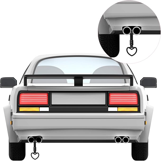 2 Pieces Rings Heart Shaped Car Handle Straps Drift Charm Rear Bumper Warning Ring Decor Subway Bus Broken Heart Handle for Car Interior(Black)