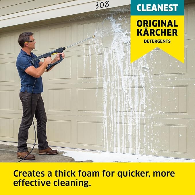 Kärcher Multi Purpose Pressure Washer Detergent, Removes Dirt and Grime from Fences, Siding, Patios, Driveways, Sidewalks, Concrete and More, Highly Concentrated, Makes up to 20 gal of Cleaner