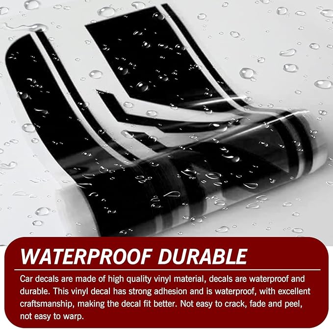 2 PCS Car Side Body Long Stripes Decals, 4.52In x 88.58In Vehicle Side Door Decorative Stripes, Universal Automotive Exterior Stickers Accessories for Most SUV Truck Car (Black)