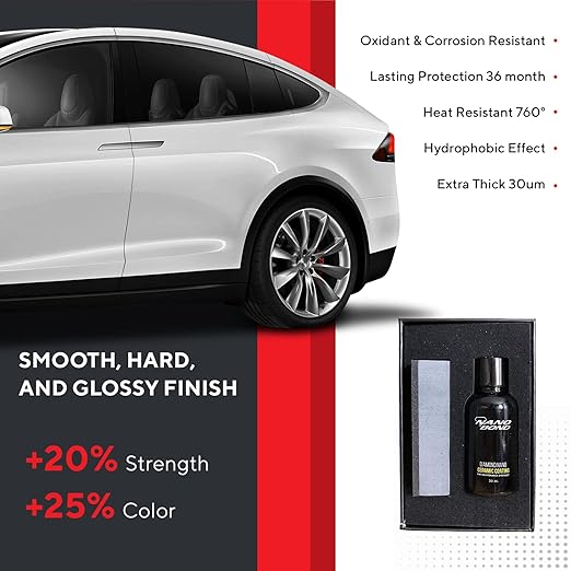 Nano Bond Professional Ceramic Coating for Cars - High Gloss Paint Protection Kit, UV & Corrsion Resistant for, Wheels, Glass, Plastic, Easy Application, Ultra Hydrophobic, Long Lasting, Shine, 30ml