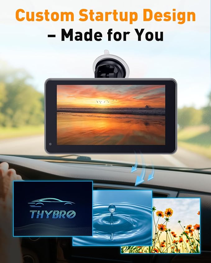 3-Min-Install Wireless Portable CarPlay Screen: Support Android Auto & Apple CarPlay - 7" HD 1080P Display with Voice Control, Hands-Free Callling, Maps Navigation, Upgrade for Older Cars in Daily Use