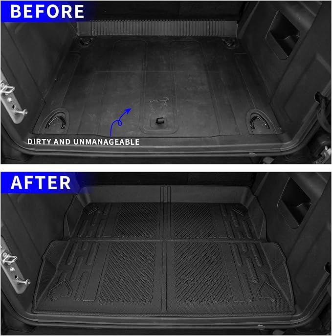 Rongtaod Cargo Mat Compatible with 2021-2025 2026 Ford Bronco 4 Door Trunk Mat Cargo Mat Cargo Liner All Weather Trunk Liner 2025 Bronco Accessories (Trunk Mat)