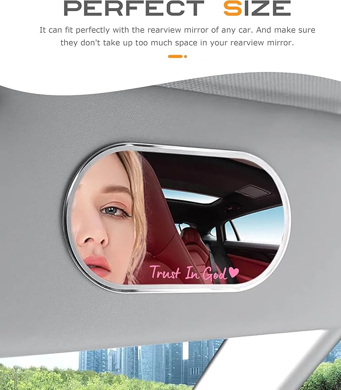 SCUARI 4PCS Car Stickers,Cars Decals,Car Accessories Trust in God Rearview Mirror Sticker,Auto Stickers and Decals,Auto Decals for Women,Trust in God Mirror Decals,Suitable for Motorcycle (Pink)