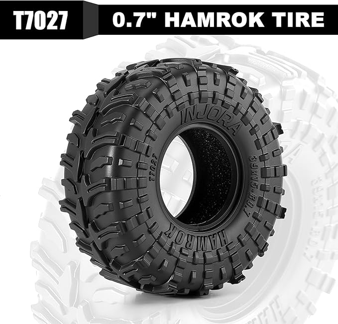 INJORA 39 * 15mm 0.7" HAMROK Tires for 1/30 Axial SCX30 (T7027)