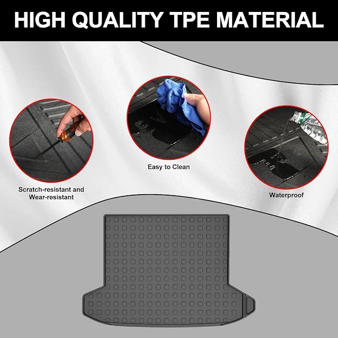 Cargo Mat Custom Fit for 2022-2025 2026 Hyundai Tucson Cargo Liner Trunk Mat - All Weather Cargo Mat Trunk Liner for 2026 2025 2024 2023 2022 Tucson Accessories Black